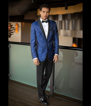 Diamond - 132 - Cobalt Blue Paisley Aries - All Dressed Up, Tuxedo Rental