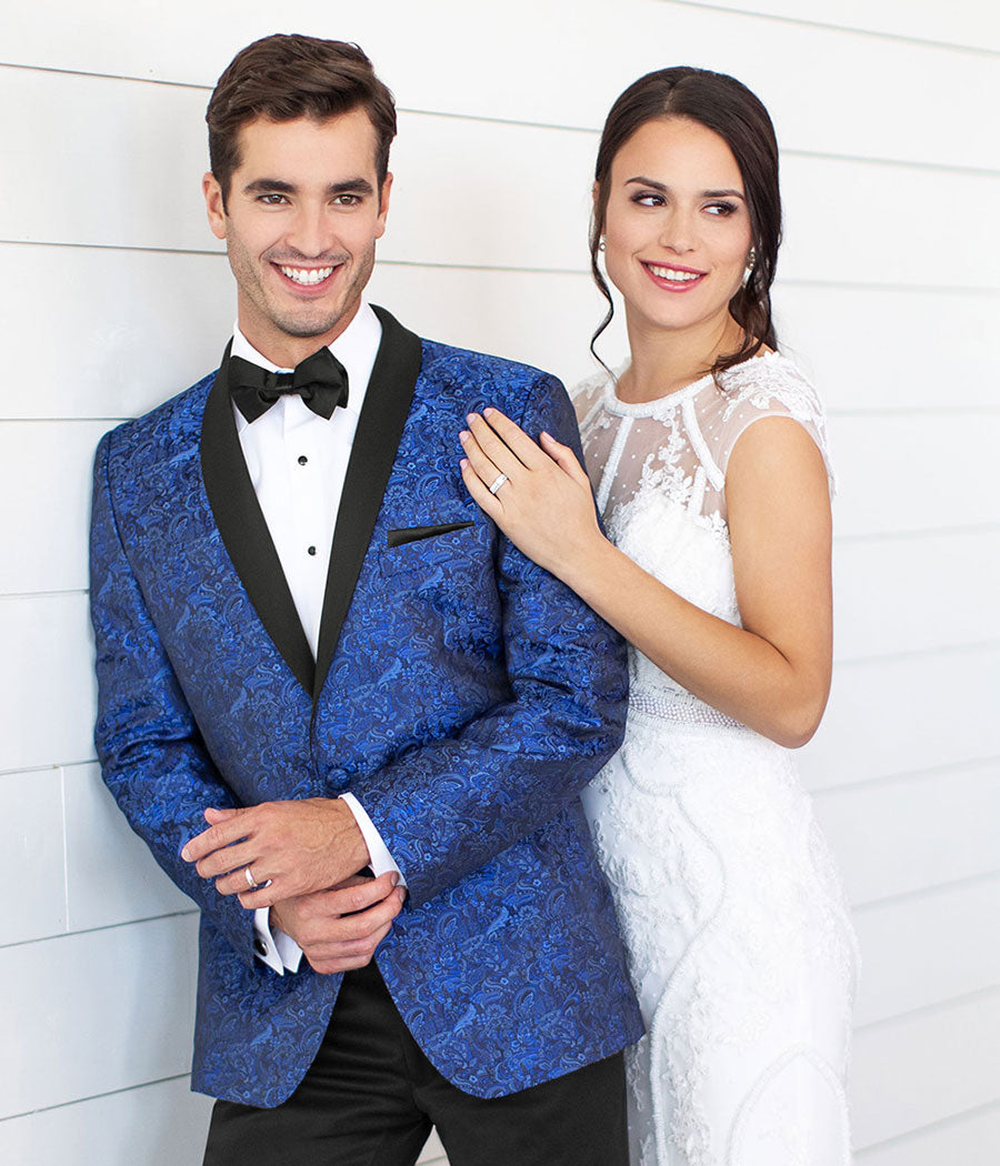 Diamond - 132 - Cobalt Blue Paisley Aries - All Dressed Up, Tuxedo Rental