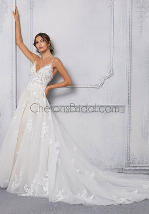 Blu - 5925 - Carita - Cheron's Bridal, Wedding Gown - Morilee Blu - - Wedding Gowns Dresses Chattanooga Hixson Shops Boutiques Tennessee TN Georgia GA MSRP Lowest Prices Sale Discount