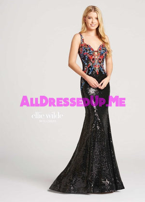 Ellie Wilde - EW118026 - All Dressed Up, Prom Dress - - Dresses Two Piece Cut Out Sweetheart Halter Low Back High Neck Print Beaded Chiffon Jersey Fitted Sexy Satin Lace Jeweled Sparkle Shimmer Sleeveless Stunning Gorgeous Modest See Through Transparent Glitter Special Occasions Event Chattanooga Hixson Shops Boutiques Tennessee TN Georgia GA MSRP Lowest Prices Sale Discount